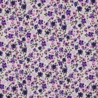 Jerseystoff Flower Power Digital Off-White Purple