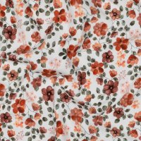 Jerseystoff Flower Power Digital White Peach