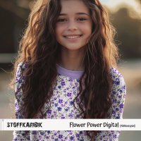 Jerseystoff Flower Power Digital White Peach