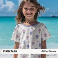 Jerseystoff Glitter Blumen