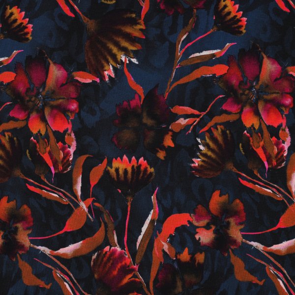 Jerseystoff Blumen Wasserfarben Optik