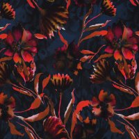 Jerseystoff Blumen Wasserfarben Optik