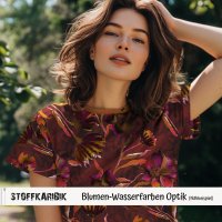 Jerseystoff Blumen Wasserfarben Optik