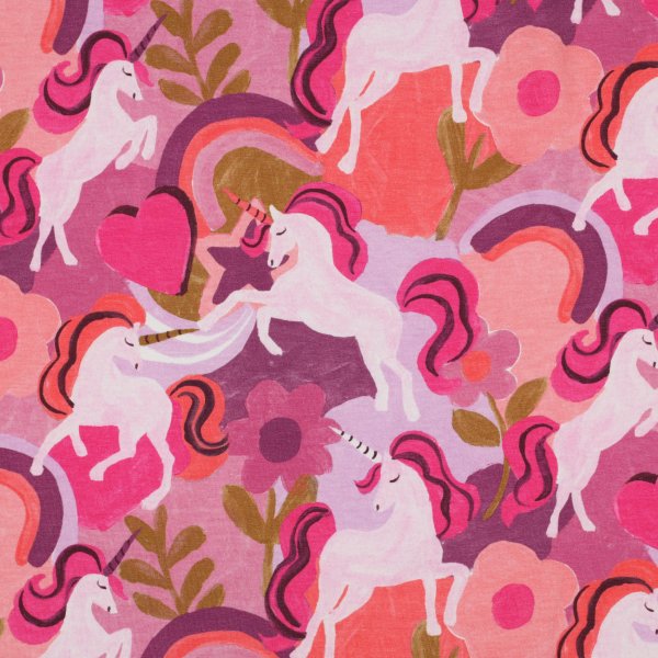 Jerseystoff Einhörner Digital