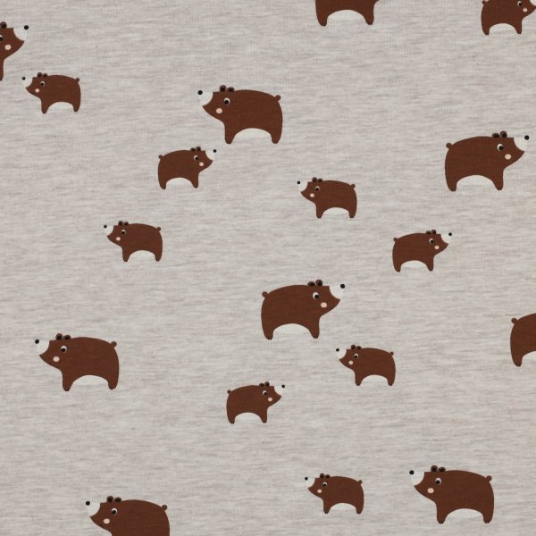 Jerseystoff Bären meliert