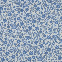 Jerseystoff Blumen auf Weiß