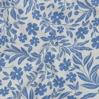 Jerseystoff Blumen auf Weiß