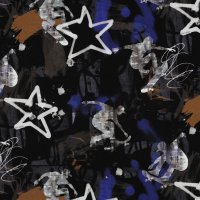 French Terry Skater Graffiti Digital Schwarz