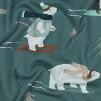 French Terry Winter Tiere Digital Sage