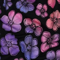 French Terry Blumen Digital Navy