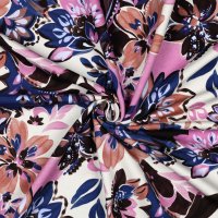 French Terry Blumen Digital Ecru