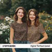 Jerseystoff Leopardenmuster Kamel