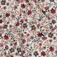 Baumwollstoff Feine Blumen Ecru