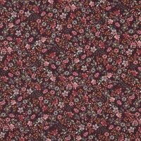 Baumwollstoff Feine Blumen Bordeaux