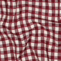 Baumwollstoff Karos Bordeaux